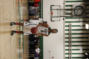 Senior Teyontae Jenkins shoots two free throws vs the Rough Riders.