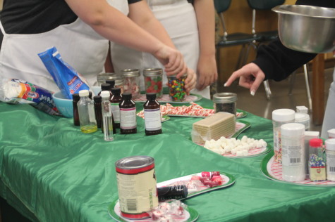 Students pick and choose from the inspiration table