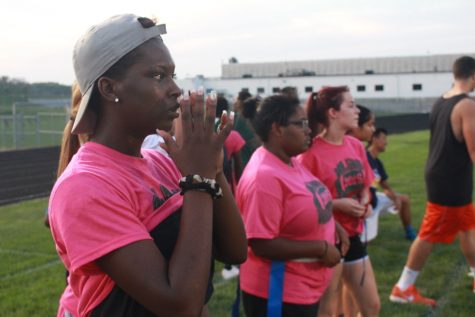 Senior Lay Reed intently watching the call of the referees, hoping the ball is theirs.